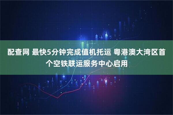 配查网 最快5分钟完成值机托运 粤港澳大湾区首个空铁联运服务中心启用
